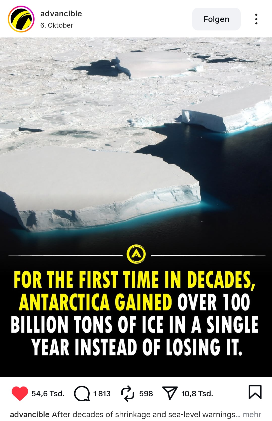 Antarctica gains ice 2025